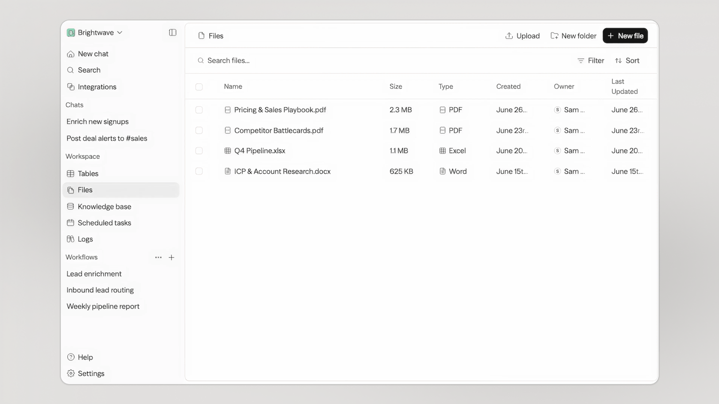 Files in Sim — documents for your team and every agent