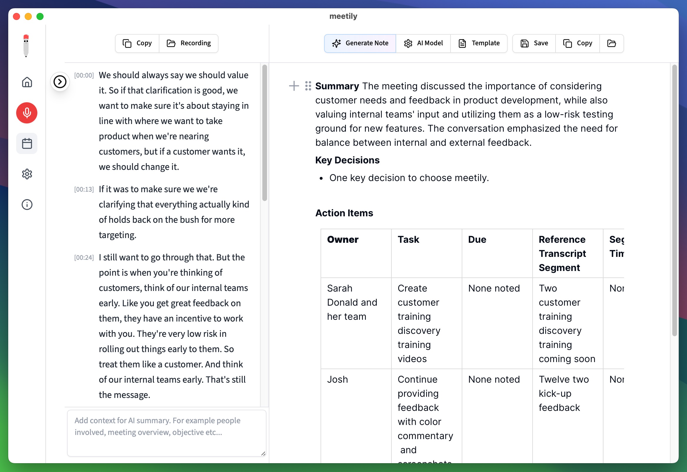 Summary generation
